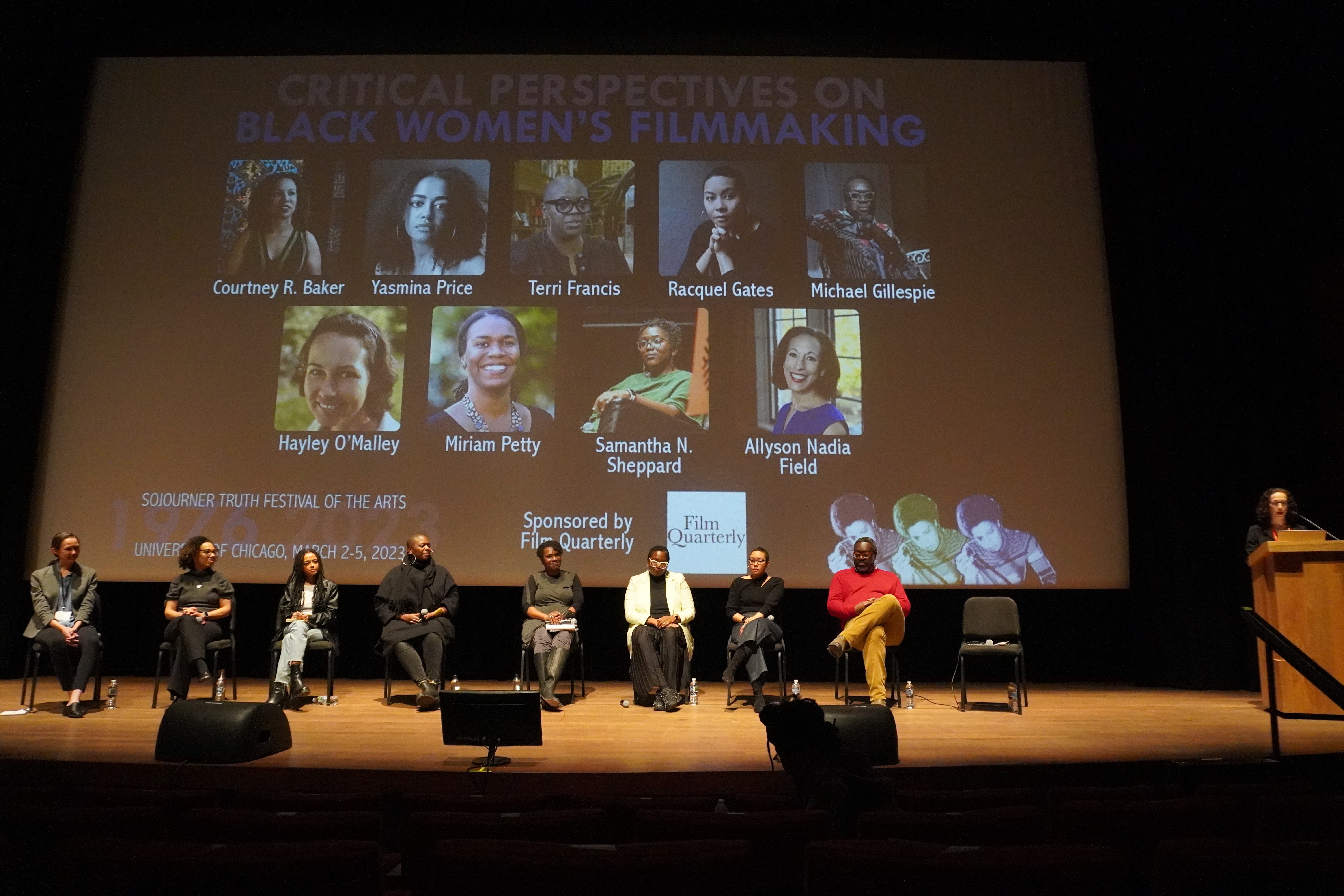 Black women's filmmaking panel moderated by Allyson Nadia Field